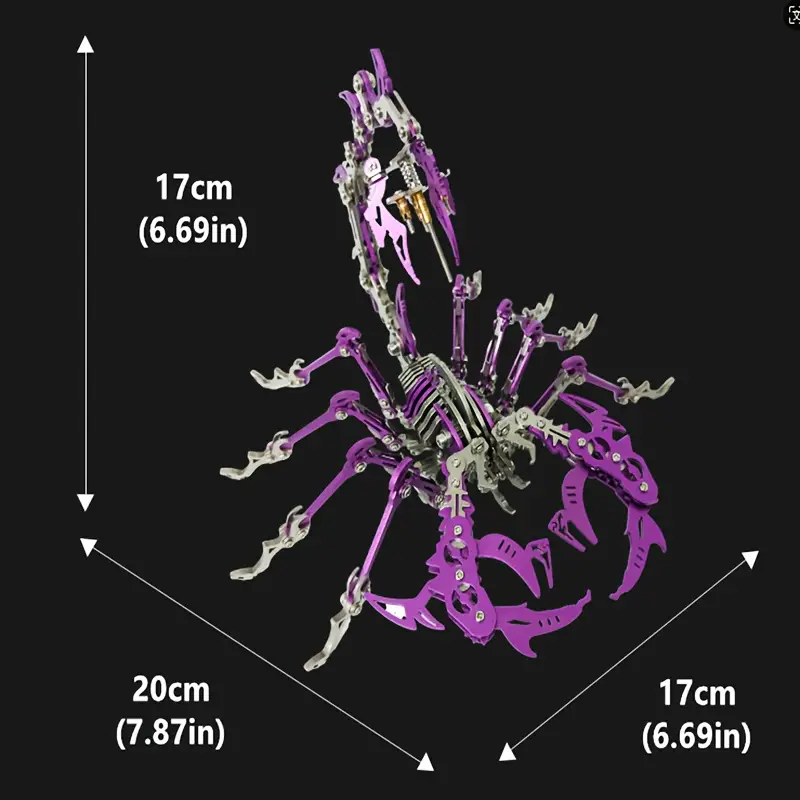 metalowy skorpion 3d DIY szerokość wysokość