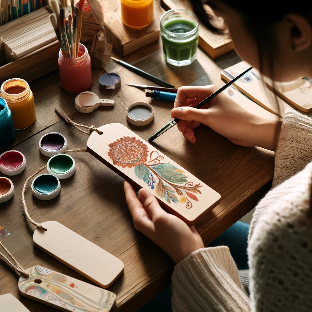 Zakładka DIY pomalowana przez kobietę