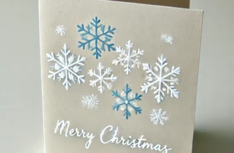 Ręcznie robiona kartka świąteczna ze śnieżkami